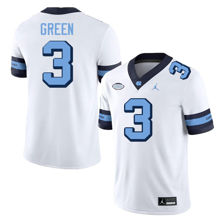 #3 Antoine Green North Carolina Tar Heels Jerseys,Apparels,Uniforms Stitched-Alternate White